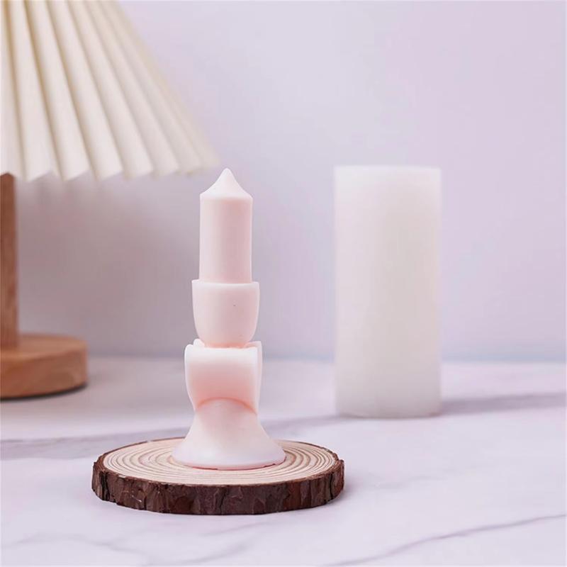 3D Love Heart Cylinder Candle Mold Silicone Resin Molds for DIY Candle Making Clear Texture Mold