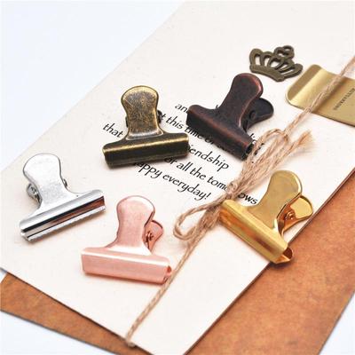 Piccole clip metalliche retrò color oro rosa per agenda e diario