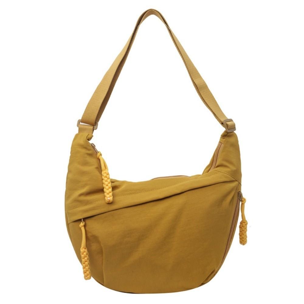 New Canvas Crossbody Bags Lightweight Solid Color Dumpling Bag Large Capacity Korean Simplified Shoulder Bag