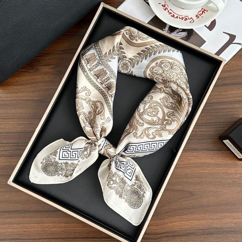 Polka Dot Silk Scarf Square Scarf High-end New Versatile Decorative Scarf Scarf Scarf Neck Cashew Flower Scarf Shawl Can Be Used As a Tube Top