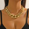 Exaggerated Hip-hop Acrylic Chain Necklace – Gold & Chain Accents for Women