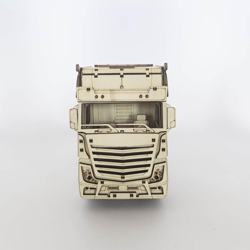 European Truck Diy 3D Wooden Puzzle, Toy Model Construction Kit, Educational Toy Car Series, Creative Gift