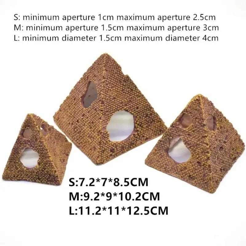 Simulation Pyramid Aquarium Ornament Landscape Shrimp Fish Shelter Fish Tank Decor Egyptian Decor