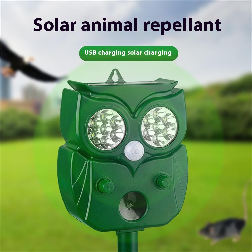 

Solar Ultrasonic Animal Repeller 14 Light Beads Cat Dog Repellent Device for Mice Type A