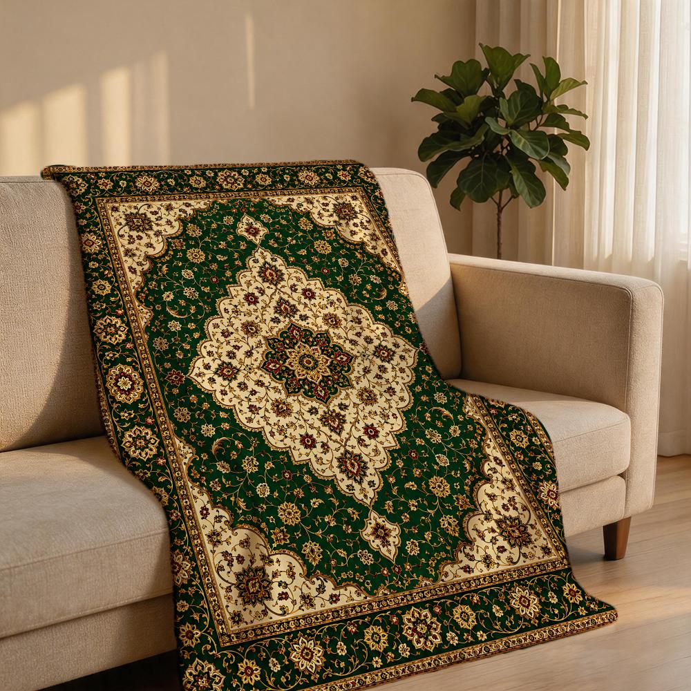 VintagePersianRug Throw Short Plush Throw Blanket Soft Skin-Friendly Multi-Scene Home Office