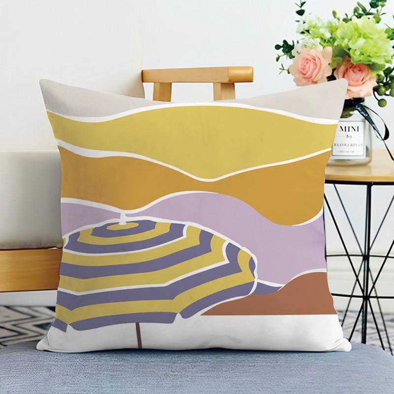Morandi Simple Printed Decorative Pillowcase Bedroom Living Room Square Cushion Pillowcase