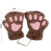 Cute Chic HOT Cat Warm Claw Women Fluffy Plush Winter Fingerless Bear Paw Gloves
