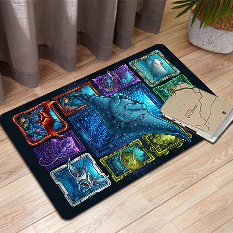 Cybernetic Marine Life Pattern Rug Floor Mat for Living Room or Bedroom Soft and Comfortable Carpet a Gift for Birthday and Holiday.