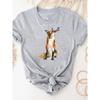 Print T Shirt Short Sleeve Summer Clothes Women Clothing Gray Owl Love Style Trend Cute Basic Tee Top Fashion Graphic T-shirt