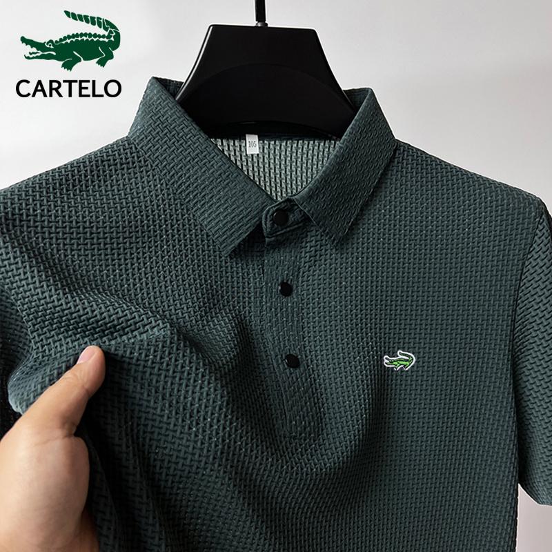 CARTELO Summer Embroidery Brand Polo Shirt High Quality Icy and Cool Sensation Men's Short Sleeve Business Casual Sweat-absorbing Polo-shirt