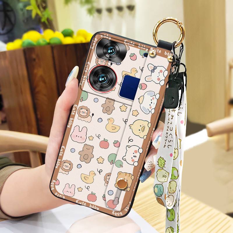 Dirt-resistant Back Cover Phone Case For ZTE Nubia Z60 Ultra Soft Case Shockproof Protective Anti-dust Cute Lanyard Ring