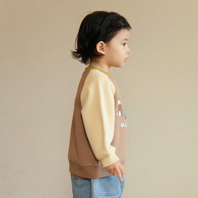 Papa Baby Unisex Thickened Warm Raglan Sweatshirt 100cm