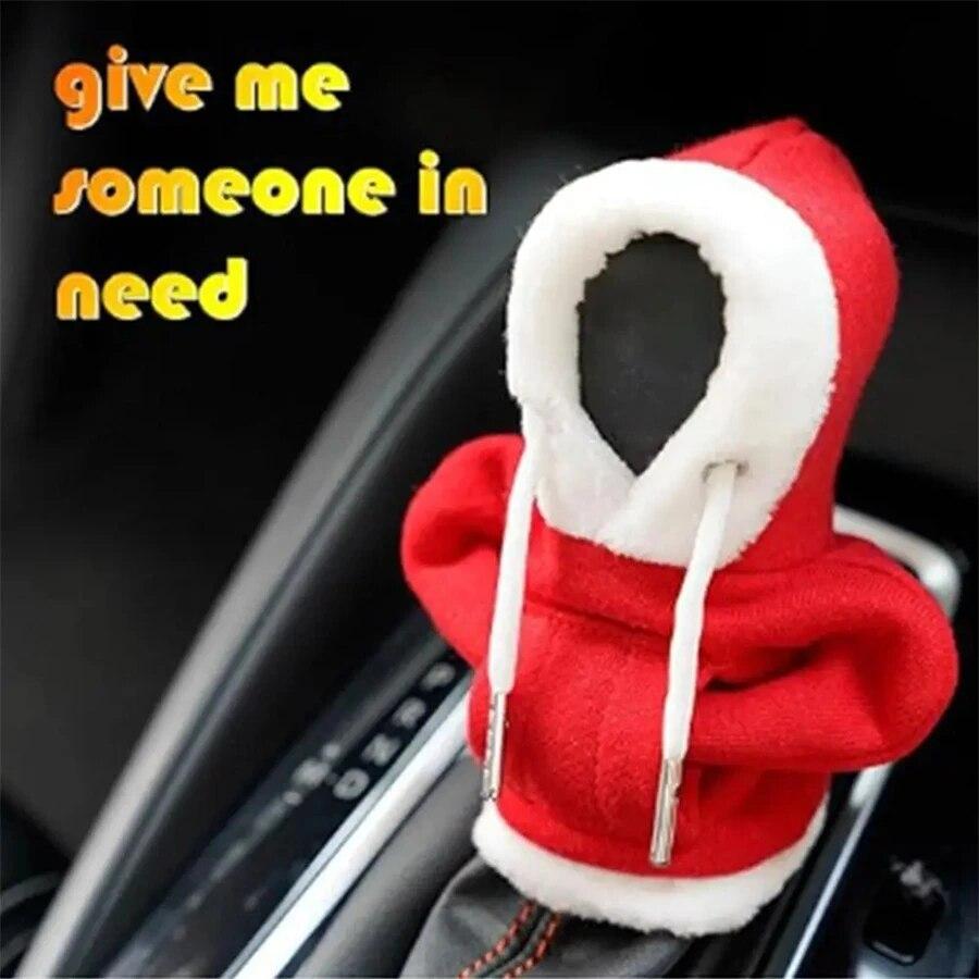 2023 New Car Fashion Hoodie Car Shift Knob Cover Manual Handle Gear Lever Decoration Hoodie Cover Auto Car Interior Accessories