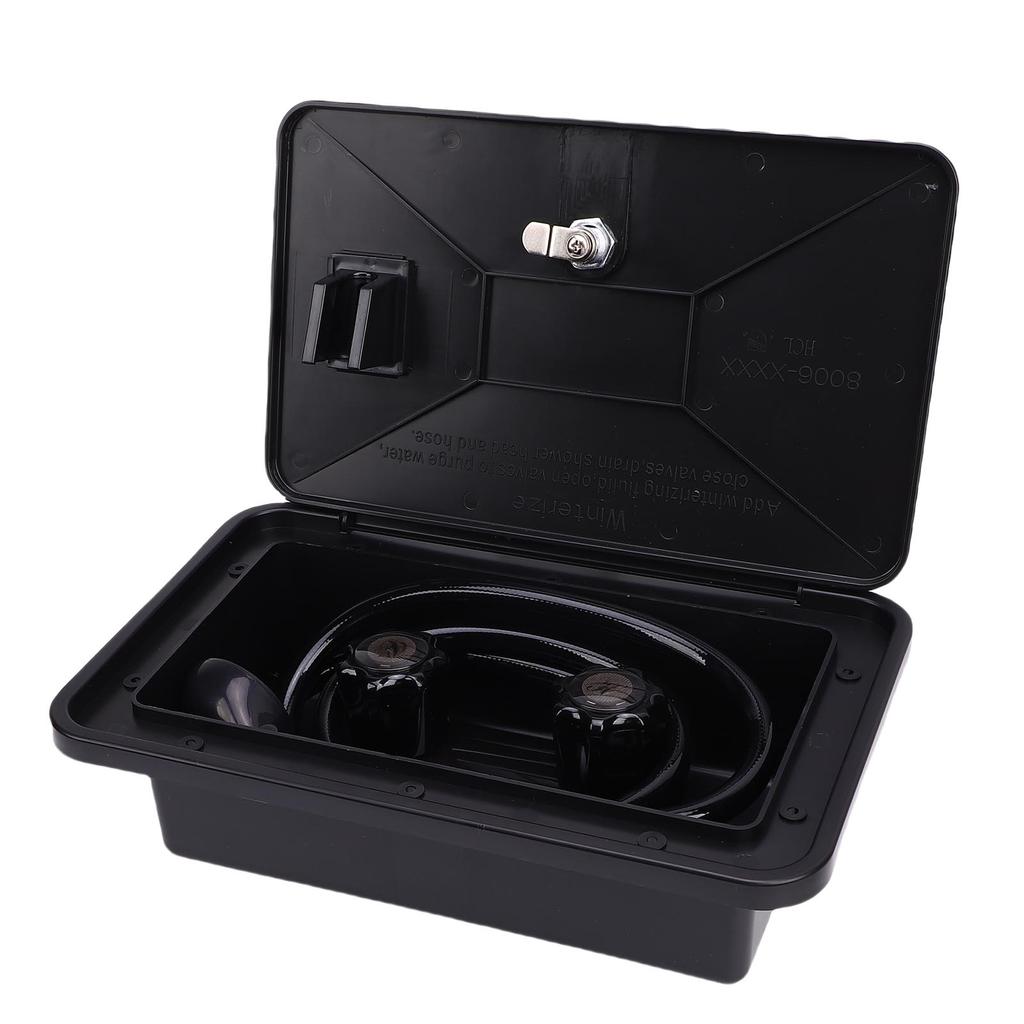 RV Exterior Shower Box Kit with 1.5M Hose Shower Head and Shower Faucet for Camping Vehicle Trailer Motorhome Boat Van