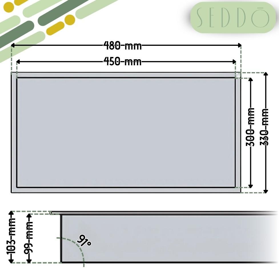 Półka wnękowa 45x30x10cm chrom do łazienki