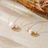 18K Gold Plated Necklace with Baroque Freshwater Pearls, Dainty Pearl Chain Choker, Adjustable Elegant Jewelry for Women Daily Wear Gift
