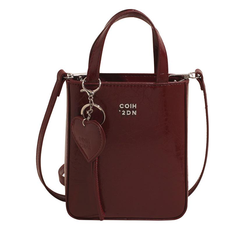 Chaonan Style Women's Shiny Red Crossbody Handbag - High-End Fashion Travel Bag