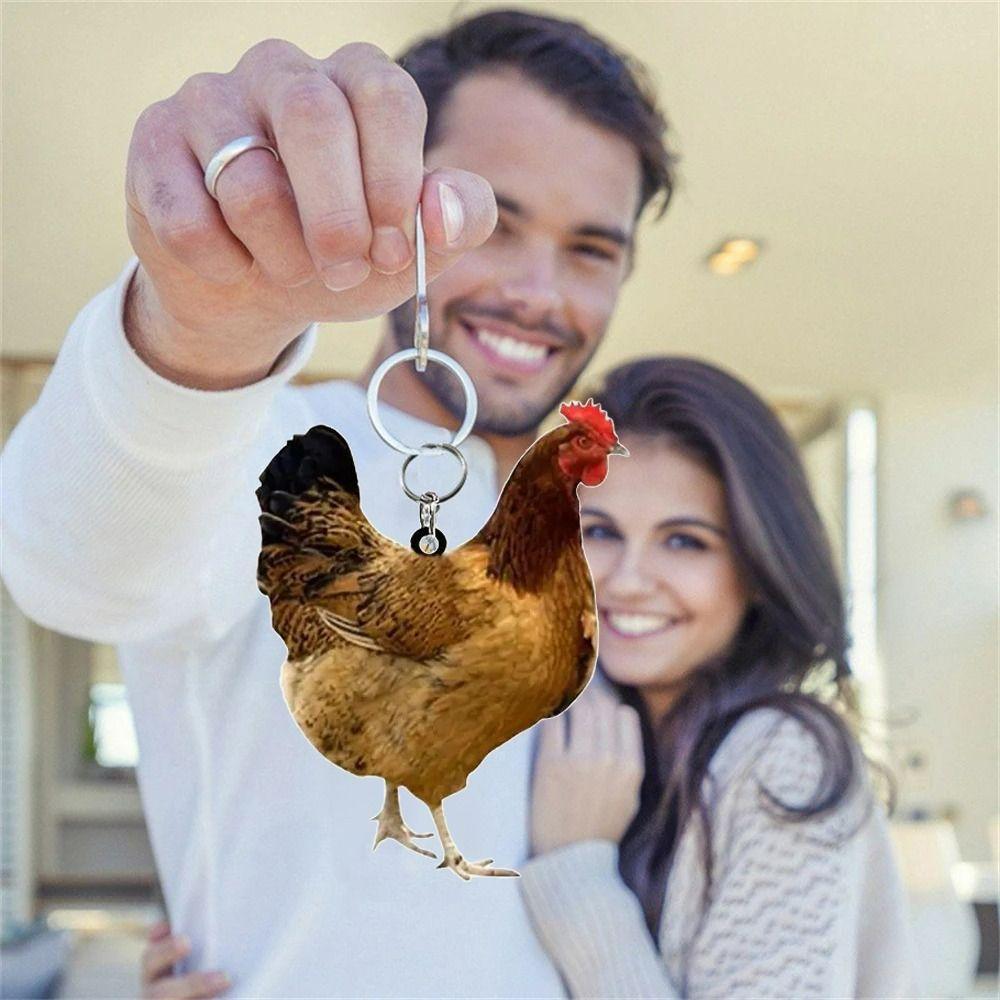 Acrylic Backpack Pendant Rooster Bag Hanging Birthday Gift Chicken Acrylic Keychain  Gift