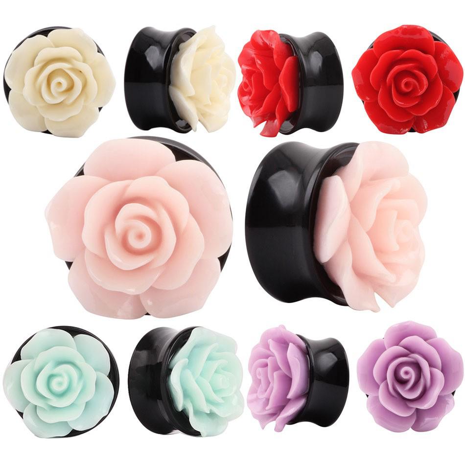 

Rose Acrylic Flower Ear Expander 8mm фиолетовый