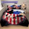 3pcs bedding set Patriotic Skull Includes 1 Comforter + 2 Pillowcases, Without Pillow Inserts, Soft Comfortable, Lightweight Breathable, Pri