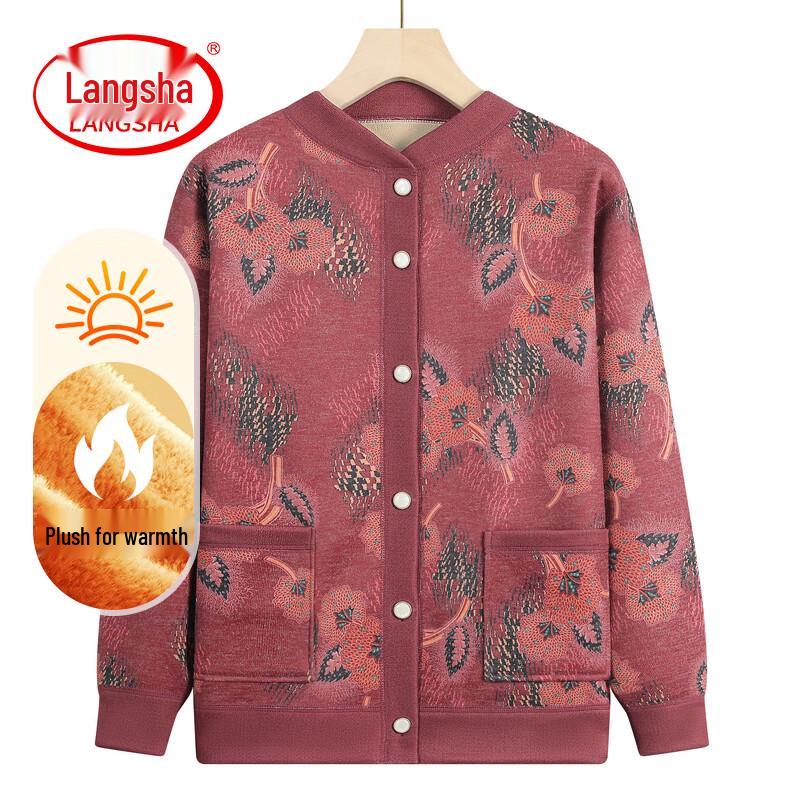 LangSha Women s Plush Lined Winter Cardigan Sweater 5XL