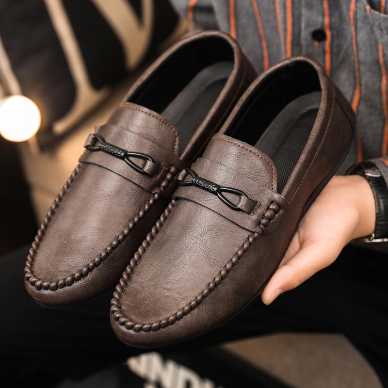 Casual Shoes For Men Loafers Leather Slip On Moccasins Breathable Comfortable Outdoor Walking Shoes For Men Walking