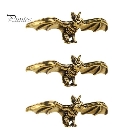 Small Decorative Gift for Friends Brass Bat Figurines, Vintage Copper Flying Statue, Collectible Mini Animal Desktop Decoration Office Ornament, Desk
