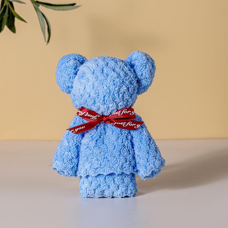Coral Fleece Bear Towel Gift Box for Weddings and Promotions