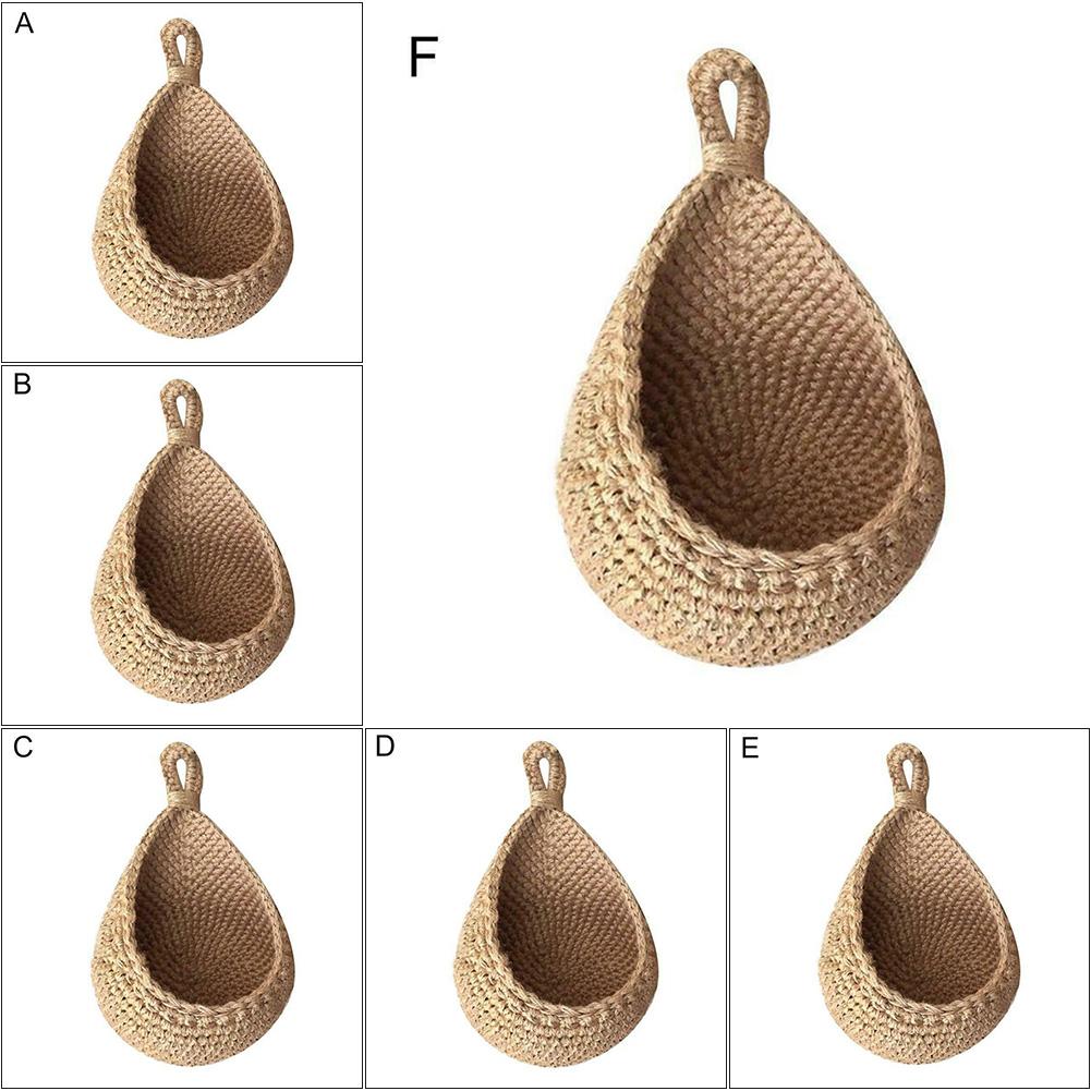 Breathable Hanging Basket with Natural Jute and Cotton Rope for Vegetables Fruits Storage In Kitchen or Workshop