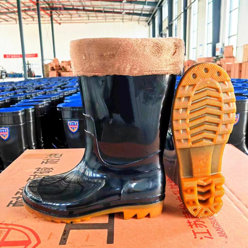 Rain shoes labor insurance pvc rain boots men's tall tube non-slip wear-resistant rubber shoes water shoes thickened beef tendon medium tube