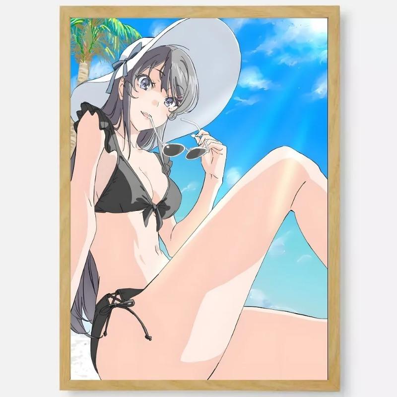 Anime Sakurajima Mai Poster HD Art Sticky Wall Waterproof Home Living Room Bedroom Bar Aesthetic Decoration