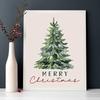 Frameless Christmas Tree Canvas Print - Modern Retro Wall Art for Office, Bedroom & Living Room
