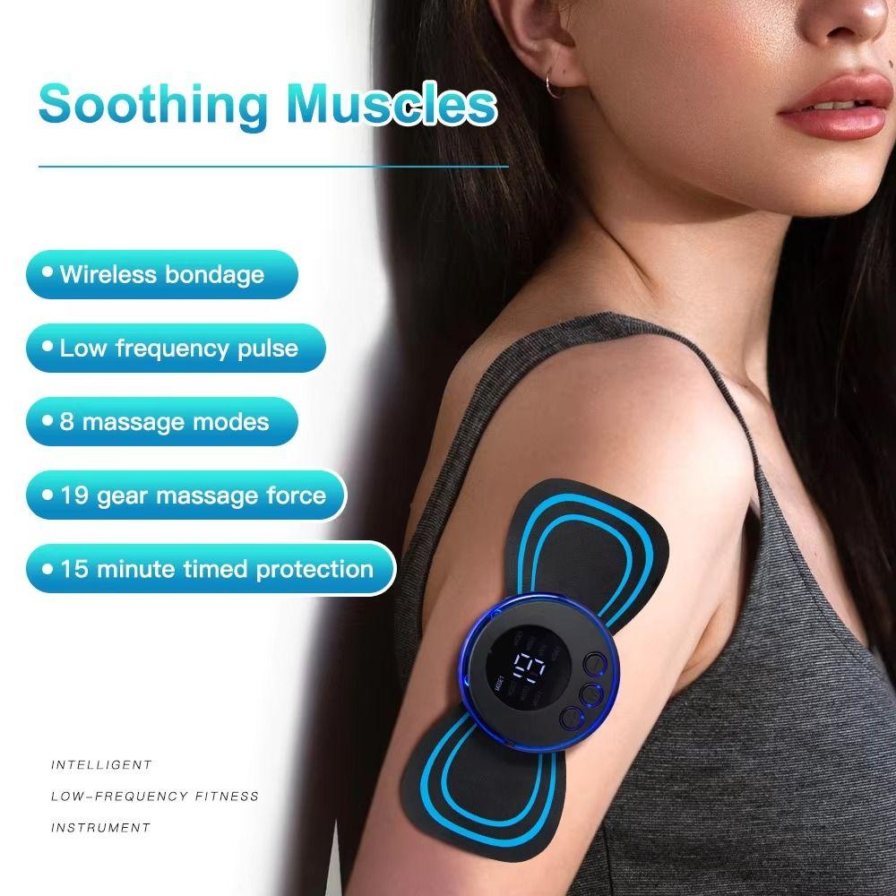 8 Modes Mini Massage Patch Portable Design Cervical Massager  Muscle Fatigue Relieve