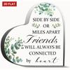2D Flat Side by Side Or Miles Apart, Friends Will Always Be Linked by Heart. Gifts Suitable for Women And Men, Acrylic Heart Memento for Teachers, Col