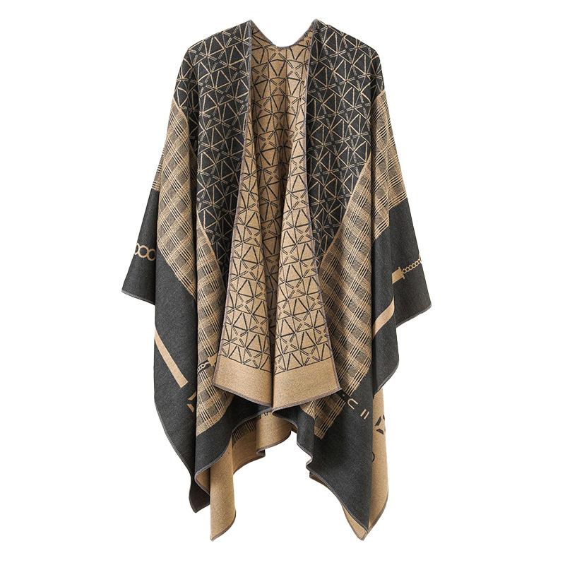 European American Street Style Camouflage Split Warm Shawl Scarf