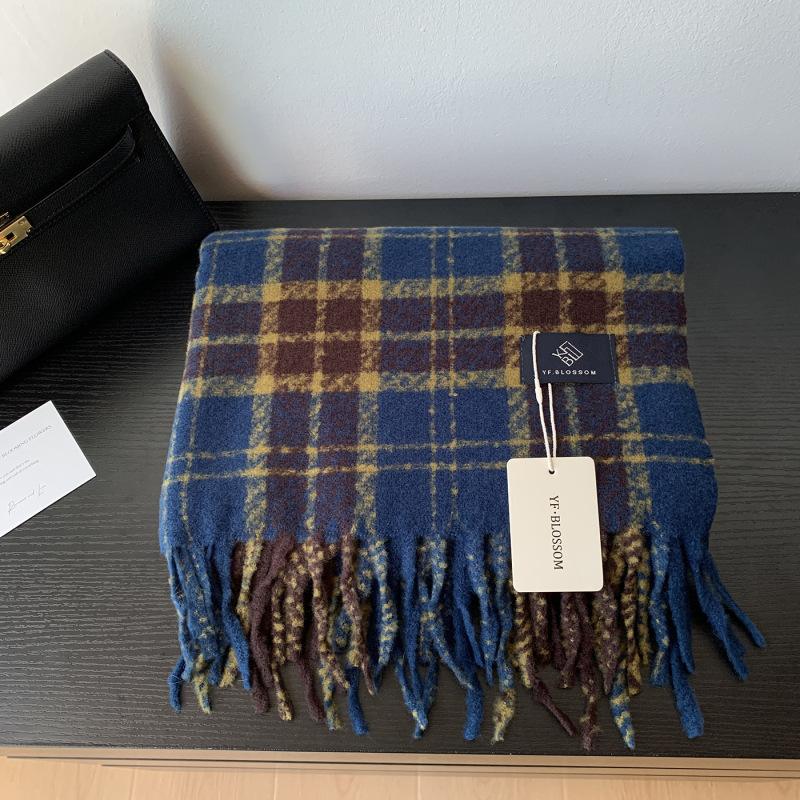 Retro Purple Plaid Print Women Men Scarf Winter Scarve Pashmina Mujer Femme Male Foulard Bufanda Tassel Long Wrap Shawl Unisex