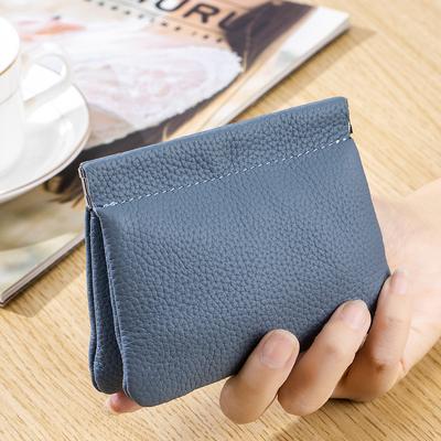 Mini-Geldbörse im japanischen Stil mit neuem Litschi-Muster, Schnappverschluss, Aufbewahrungstasche, Münzfach, kleine Geldbörse, tragbar