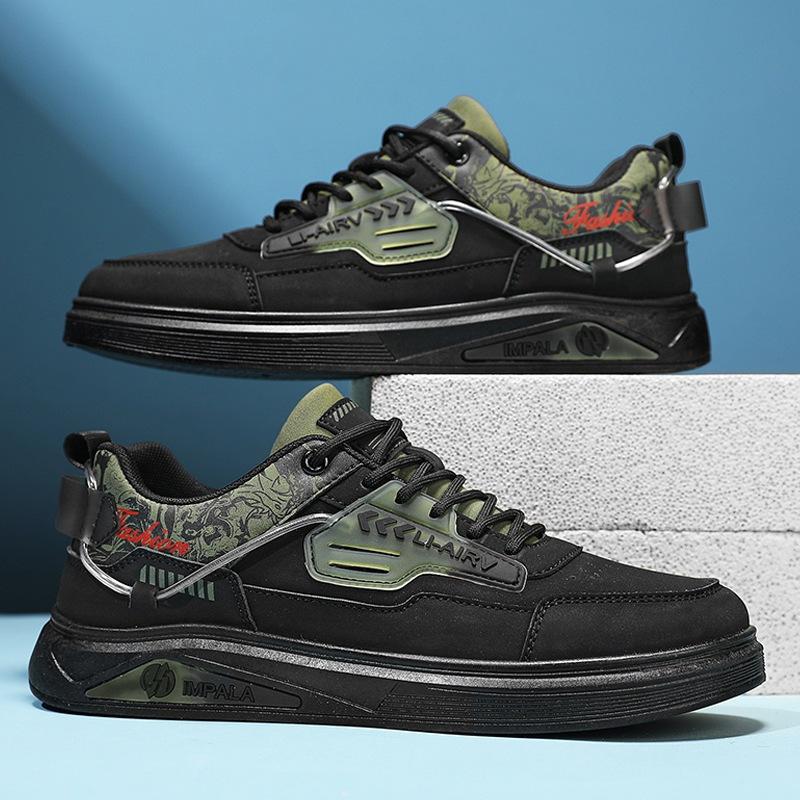 

Мужская обувь Весенняя мода Тенденция Кожаные панели Туфли Мужские 2025 Новые универсальные повседневные трендовые туфли Подростки Студенты 39