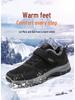 Men's Winter Magic Tape Lace-Free Cotton Boots - Velvet-Lined, Thickened & Warm Walking Snow Boots for Middle-Aged and Elderly