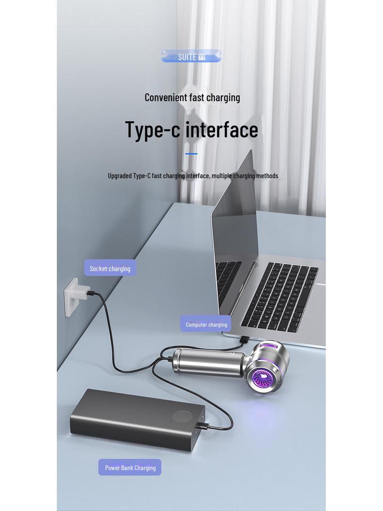 High-Power Handheld Car Vacuum & Inflator: Dual-Purpose Brushless Dust Blower