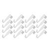 16pcs Door Hanging Hook Strong Bearing Capacity Stainless Steel Single Door Hanger for Cabinet Closet White