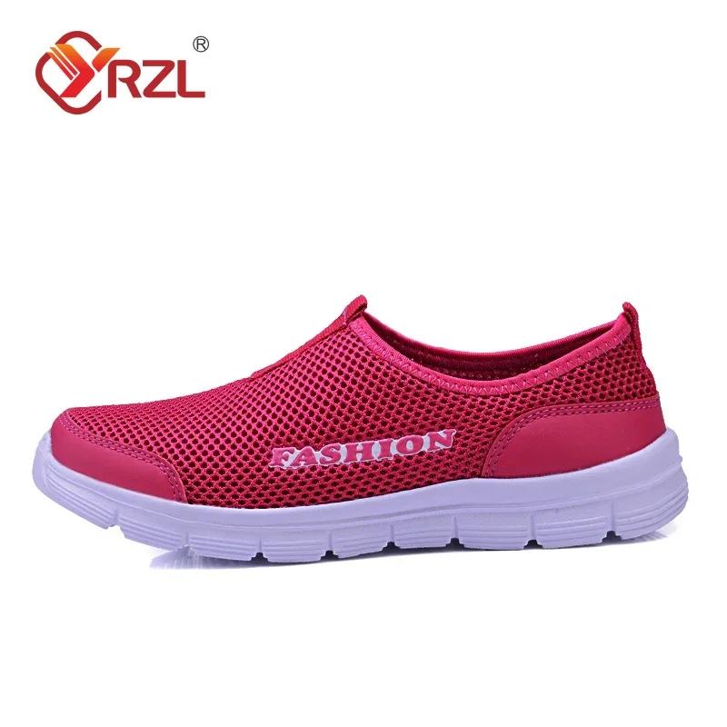 YRZL Shoes for Men Casual Sneakers Blue Mesh Breathable Sports Running Shoe Daily High Quality Slip On Outdoor Man Walking Shoes