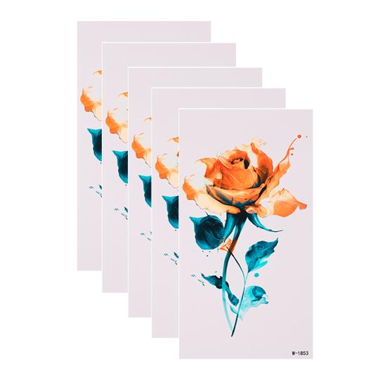huaqianguhh 5 Sheets Butterfly Tattoo Stickers, Waterproof Temporary Flower Tattoos, Colorful Face Body Tattoos for Parties Night Club Music Festival