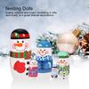5pcs Christmas Handpainted Cute Wooden Matryoshka Dolls Russian Nesting Dolls Set Home