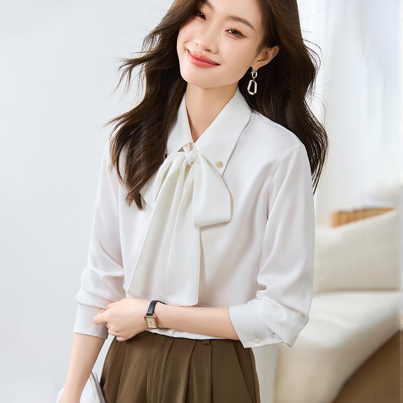 Women Blouses Shirts 2025 Spring Long Sleeve Women Blouse Shirt Turn Down Collar White Chiffon Blouse Shirt Women Tops J924
