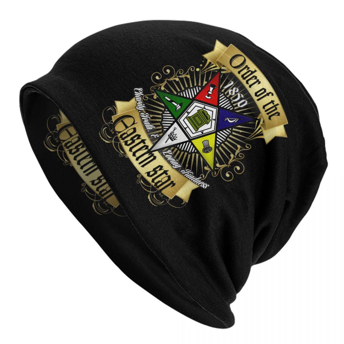 Custom OES Emblem Order Of The Eastern Star Skullies Beanies Caps For Unisex Women Unisex Winter Warm Knitted Hat Adult Bonnet Hats Beanies Cap