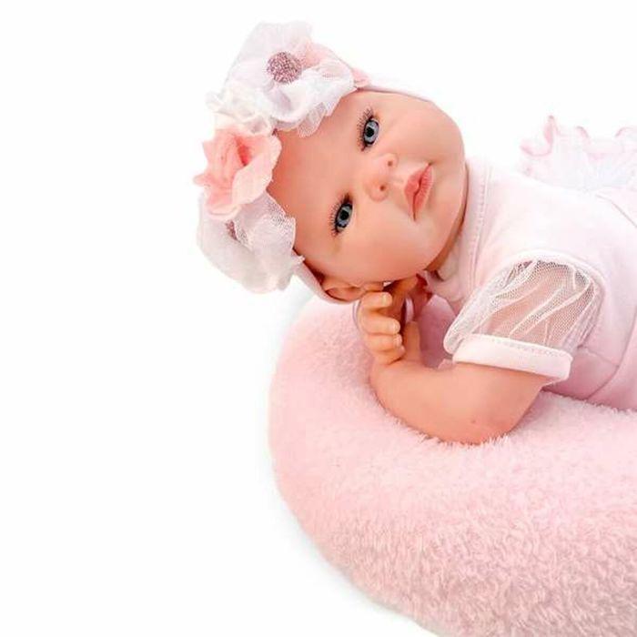 Poupée Bébé - BERJUAN - 8502-24 - 50 cm - Mécanisme de bisous - Inclus coussin rose