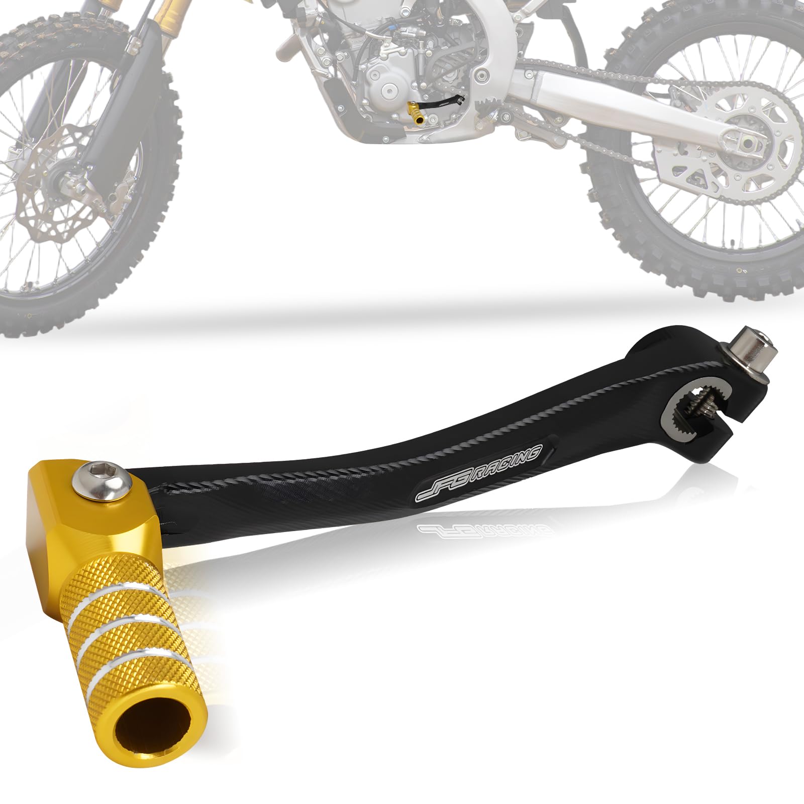 

JFG Motorcycle Foot Shift Pedal Change Pedal Aluminum Anti-slip Folding Small Off-Road Universal Pit Bike Shift Lever Gold золотой