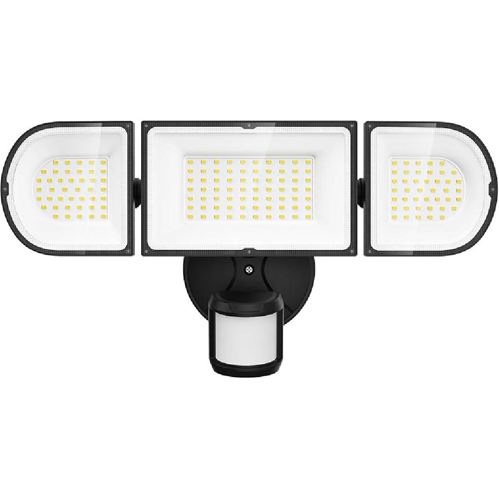 150W Motion Sensor Lights Outdoor for Outside, 15000LM LED Flood Lights Outdoor Wired Dusk to Dawn, Exterior Security Floodlight Fixture Waterproof