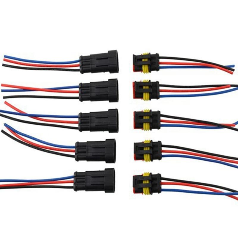 5Pcs Automotive Connector Male Female Electrical Connector Plugs with Wire for Car Truck Boats Other Wire Connection